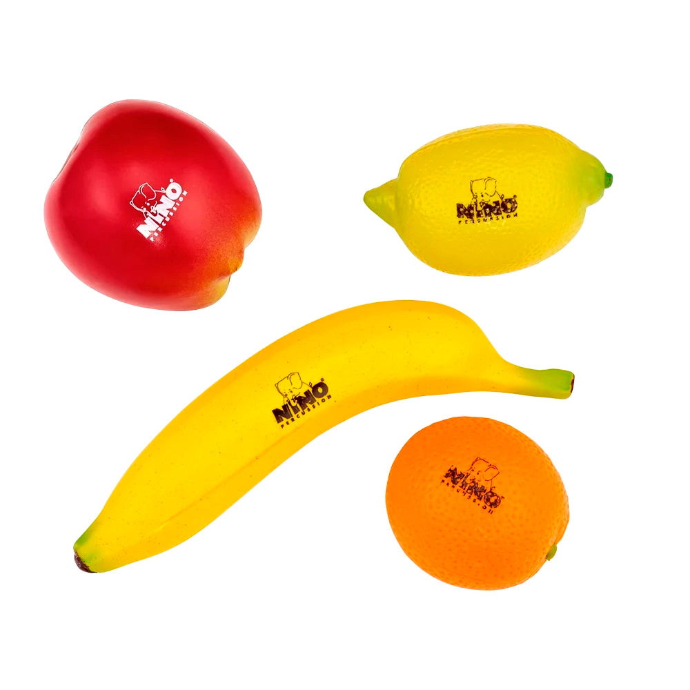 Shakers Frutas Y Vegetales Meinl Nino Percussion Set 4U Manzana, Limon, Naranja, Banana NINOSET100