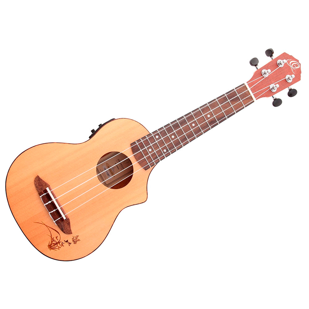 Ukelele Soprano Ortega E/A Bonfire Series Natural (Cutaway) RU5CE-SO