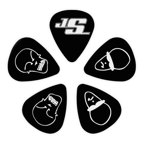 Uñetas Planet Waves (Pack 10) Joe Satriani 0,70Mm (Medium) Negras, Diseños Surtidos 1CBK4-10JS