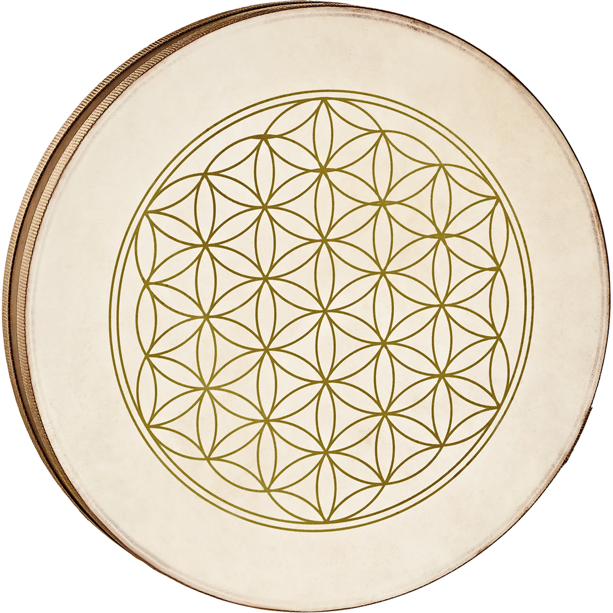 Tambor De Ondas 16" Frame Drums C/Símbolo De:"Flower Of Life" (Parche De Cabra)